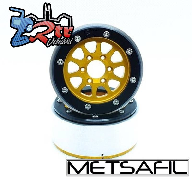 Llantas Metsafil 1.9 beadlock PT-Gear Oro/Negro (2 Unidades)