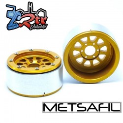 Llantas Metsafil 1.9 beadlock PT-Gear Oro/Oro (2 Unidades)