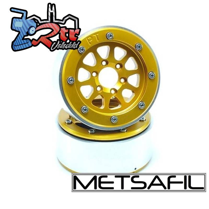 Llantas Metsafil 1.9 beadlock PT-Gear Oro/Oro (2 Unidades)