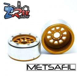 Llantas Metsafil 1.9 beadlock PT-Gear Oro/Plata (2 Unidades)