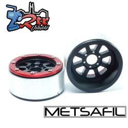 Llantas Metsafil 1.9 beadlock PT-Gear Negro/Rojo (2 Unidades)