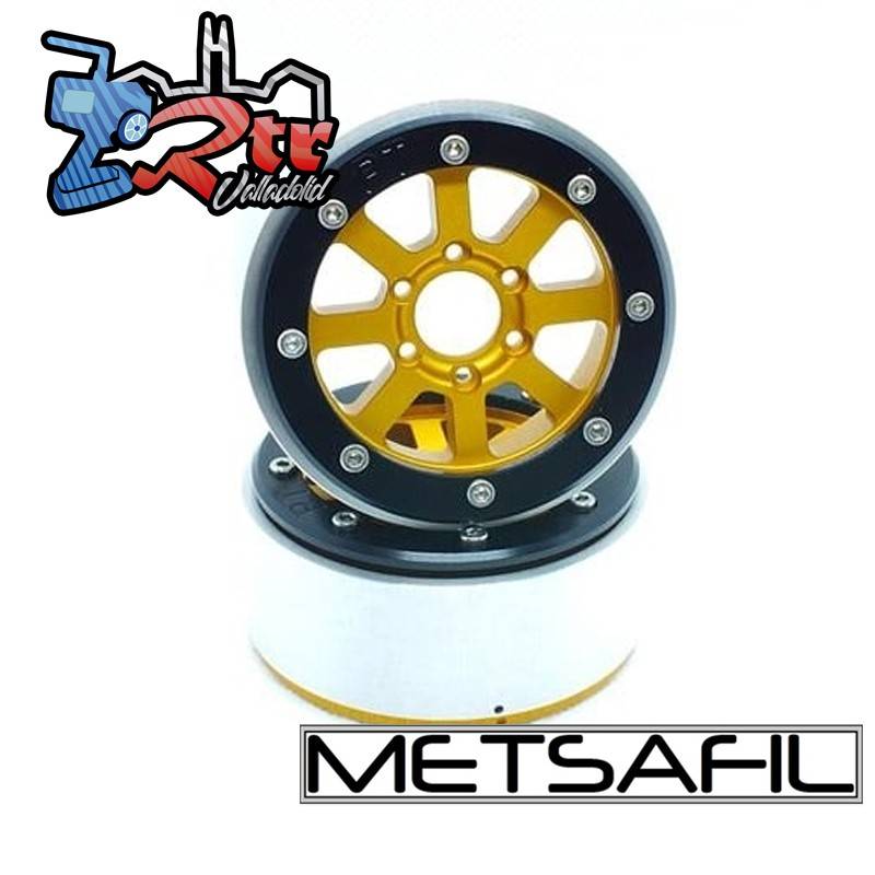 Llantas Metsafil 1.9 beadlock PT-Gear Oro/Negro (2 Unidades)