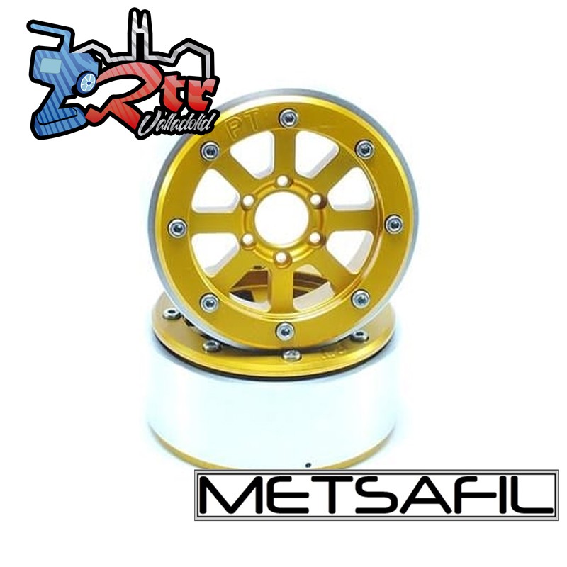 Llantas Metsafil 1.9 beadlock PT-Gear Oro/Oro (2 Unidades)