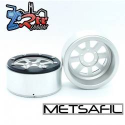 Llantas Metsafil 1.9 beadlock PT-Gear Plata/Plata (2 Unidades)