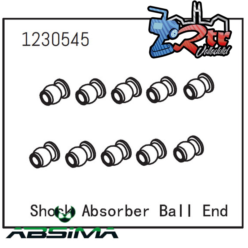 Extremo de la bola del amortiguador 10 Unidades Absima 1230545