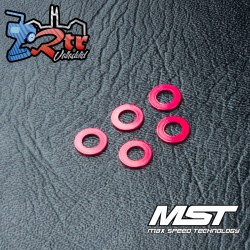 Arandela MST aluminio 3x5,5x0,5mm rojo (5 piezas) MST820025R