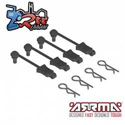 Retenedores de Clip Scala 1/10 Negros 4 Piezas Arrma AR390165