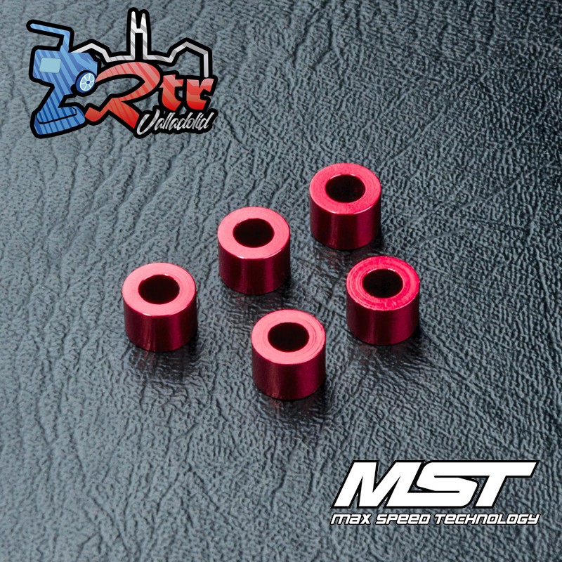 Arandela MST aluminio 3x5.5x4.0mm rojo (5 piezas) MST820011R