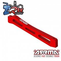 Soporte de chasis de aluminio central delantero98 mm rojoEXB Arrma ARA320564