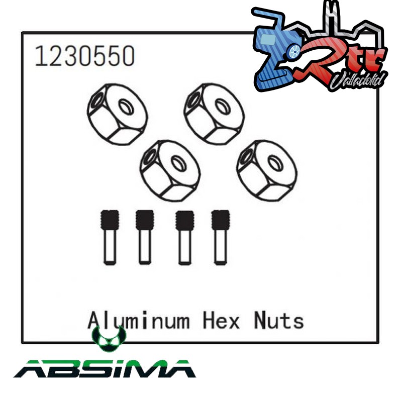 Tuercas hexagonales de aluminio Absima 1230550
