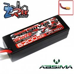 Batería Absima Lipo 6200 Mah Power Tank 3s 11.1 Volts 6200 Mha 60C Caja dura Conector XT90