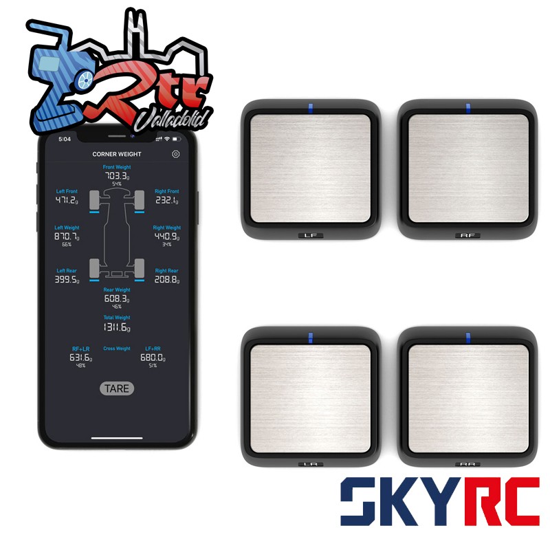 Sistema de ajustador de peso para esquinas SkyRC Bluetooth