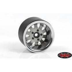 Llantas Rc4wd 1.9 acero de 5 lengüetas con anillo de belleza Plata 4 Unidades