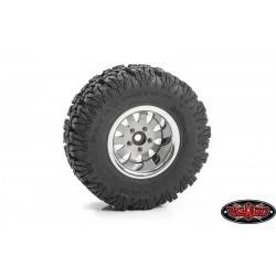 Llantas Rc4wd 1.9 acero de 5 lengüetas con anillo de belleza Plata 4 Unidades