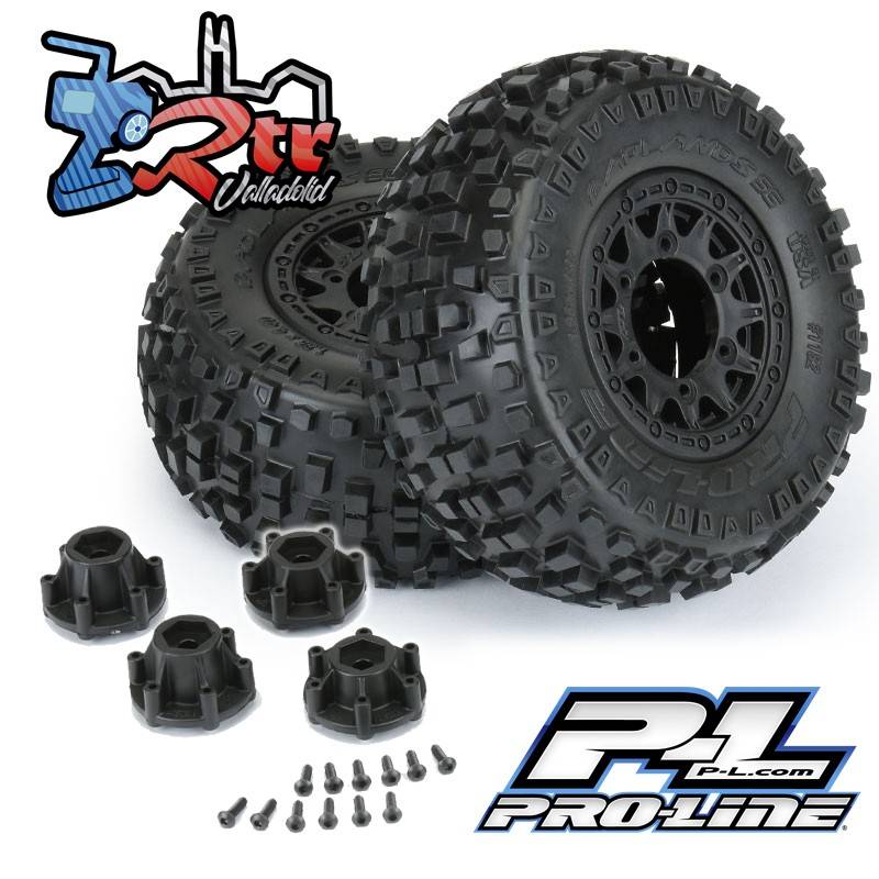 Ruedas Badlands SC 12mm 2.2 "/3.0" Neumáticos todo terreno montados Proline PR1182-10