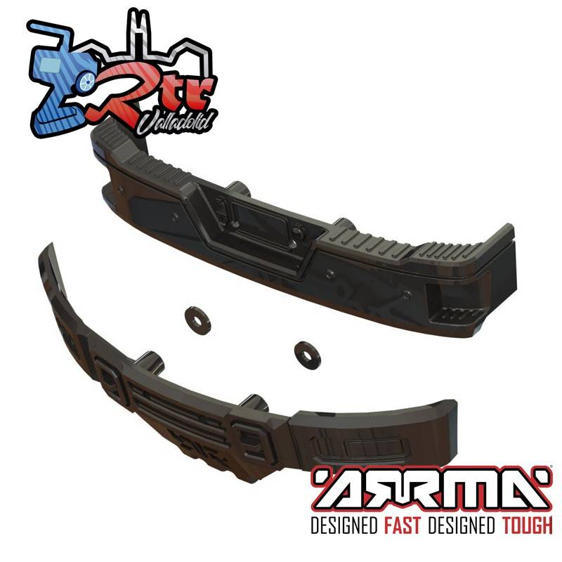 Juego de parachoques, cromo negro: BIG ROCK CREW CAB 4X4 Arrma ARA320461