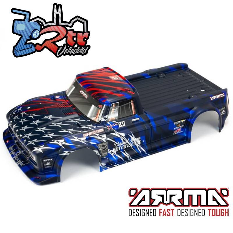 Carrocería cuerpo pintado Arrma azul/rojo INFRACCIÓN 6S BLX ARA410005