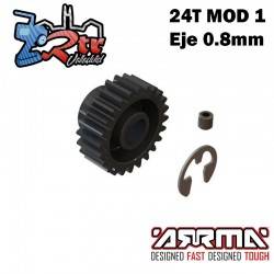 Piñón engranaje 24T Modulo 1 Eje 8mm Arrma ARA311044