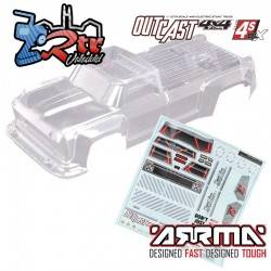Carrocería ARRMA  transparente 4x4 Arrma Outcast con calcomanías ARA402210
