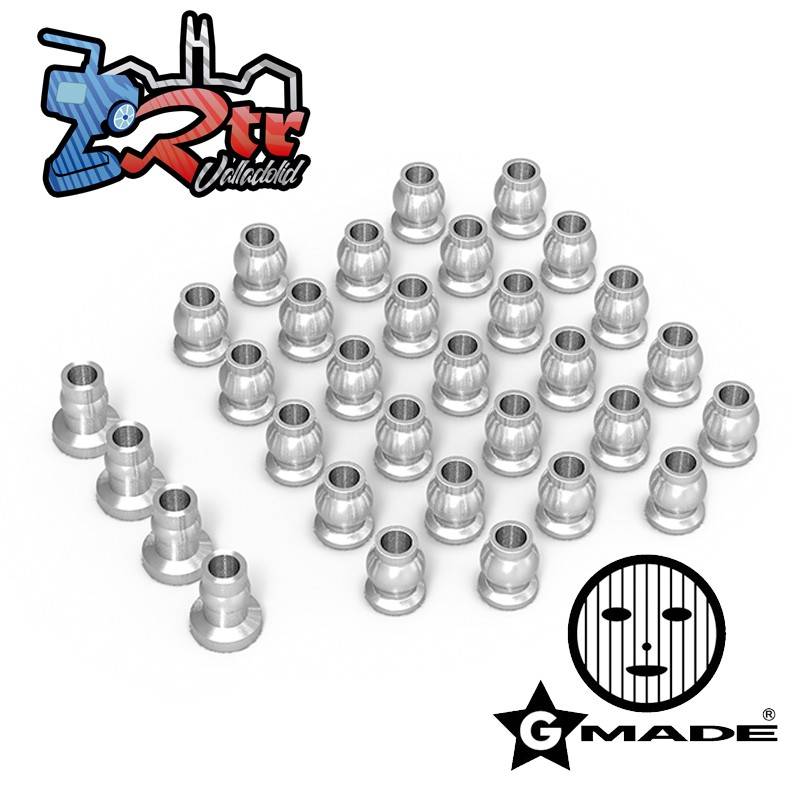 Juego de bolas de aluminio para chasis GS02 Plata Gmade GM30144