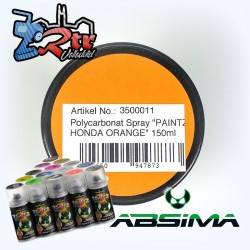Pintura Absima Lexan Anaranjado Honda con aditivo anti Nitro 150Ml