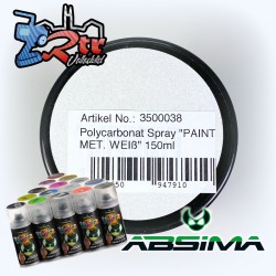 Pintura Absima Lexan Blanco Metalico con aditivo anti Nitro 150Ml