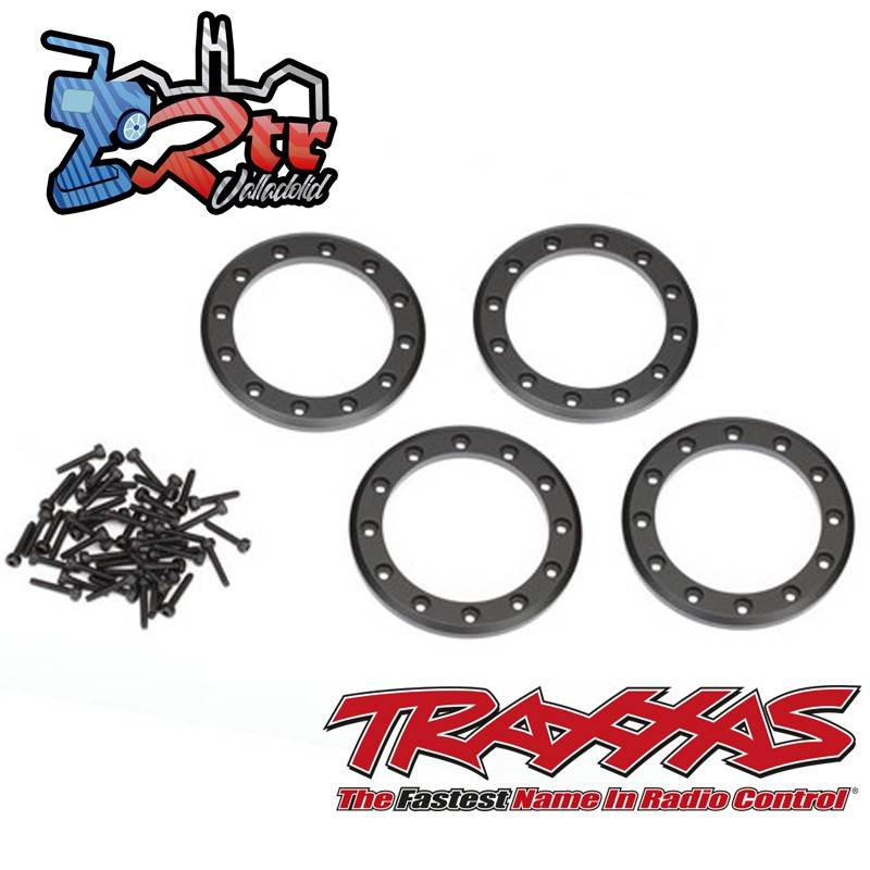 Anillos Beadlock, Negro 1.9 " aluminio 4 Unidades tornillos 2x10 48 Unidades Traxxas TRA8169T