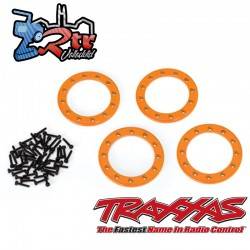 Anillos Beadlock, Anaranjado 1.9 " aluminio 4 Unidades tornillos 2x10 48 Unidades Traxxas TRA8169A