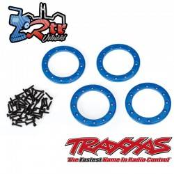 Anillos Beadlock, Azul 2.2 " aluminio 4 Unidades tornillos 2x10 48 Unidades Traxxas TRA8168X