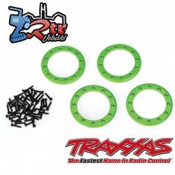 Anillos Beadlock, Verde 2.2 " aluminio 4 Unidades tornillos 2x10 48 Unidades Traxxas TRA8169G