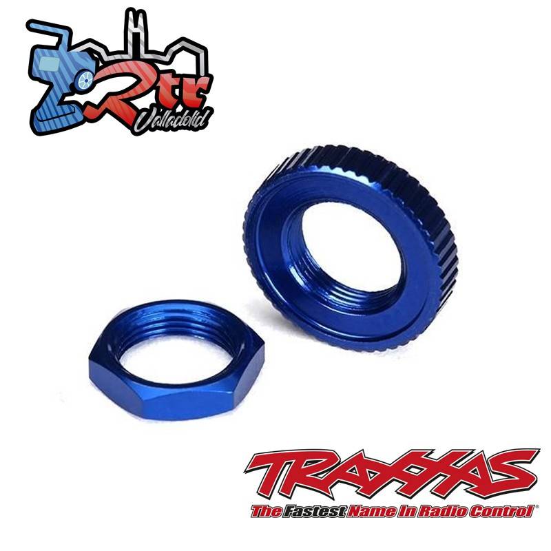 Tuercas protectoras de servo, aluminio anodizado azul Traxxas TRA8345