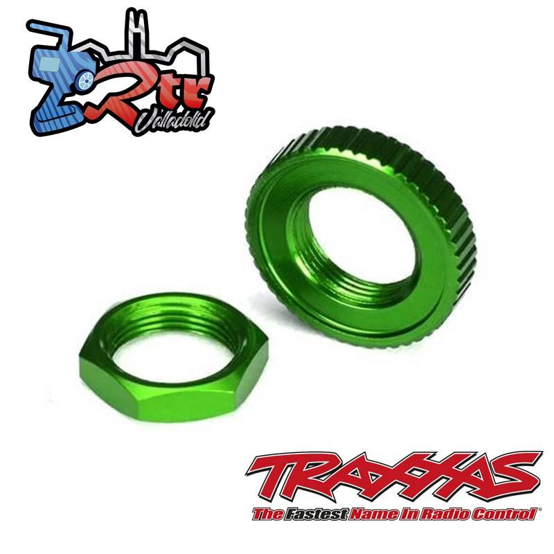 Tuercas protectoras de servo, aluminio anodizado Verde Traxxas TRA8345G