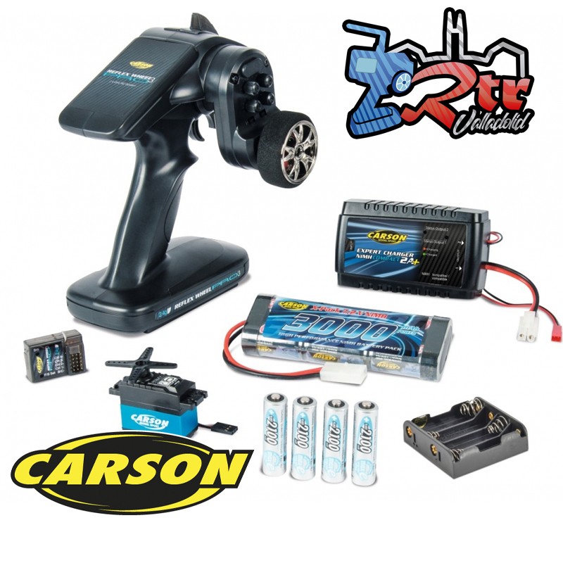 Combo Emisora Carson Reflex Wheel PRO3 2.4G + CS6 Servo + Bateria y Cargador Nimh