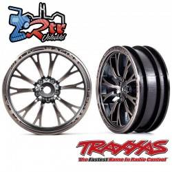 Llantas delanteras Cromo Negro Drag Slash Traxxas TRA9472A