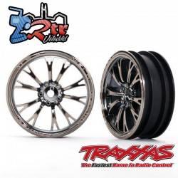 Llantas delanteras Cromo Negro Drag Slash Traxxas TRA9472X
