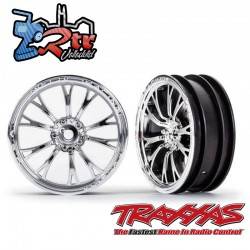 Llantas delanteras Cromo Brillante Drag Slash Traxxas TRA9472R