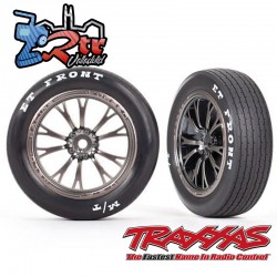 Neumáticos y ruedas ensamblados pegados Negro Cromo Satinado Drag Slash Traxxas TRA9474A