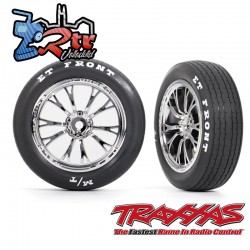 Neumáticos y ruedas ensamblados pegados Cromo Brillante Drag Slash Traxxas TRA9474R