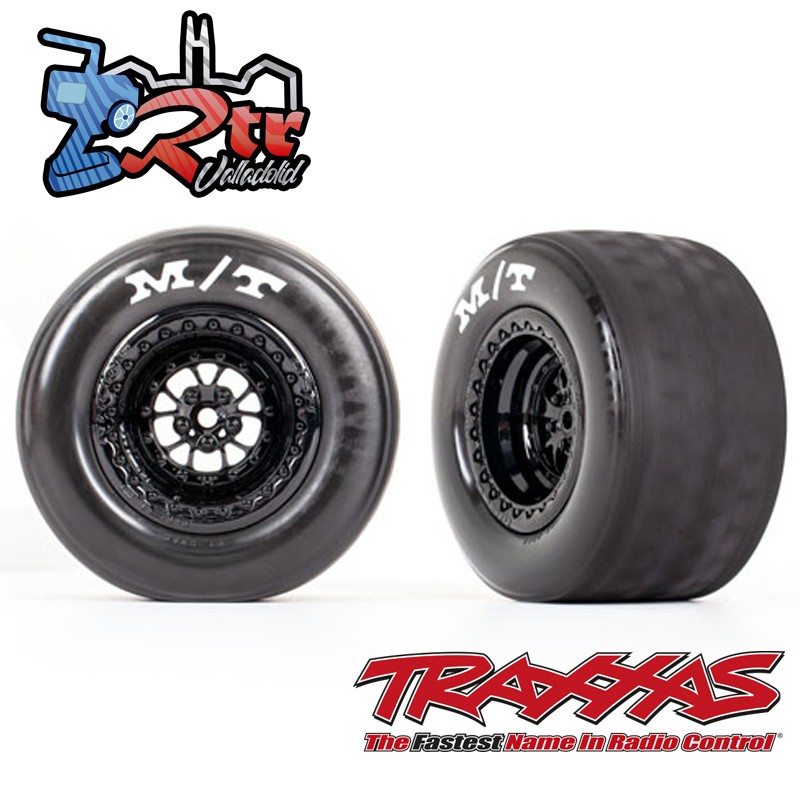 Neumáticos y ruedas ensamblados pegados Negro Brillante Drag Slash Traxxas TRA9475