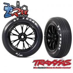 Neumáticos y ruedas ensamblados pegados Negro Brillante Drag Slash Traxxas TRA9474