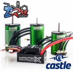Combo Castle Mamba X SCT 25.2V 1/10 Motor con sensores 1415-2400 Waterproft 5mm Eje