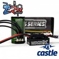 Combo Castle Mamba X SCT 25.2V 1/10 Motor con sensores 1415-2400 Waterproft 5mm Eje