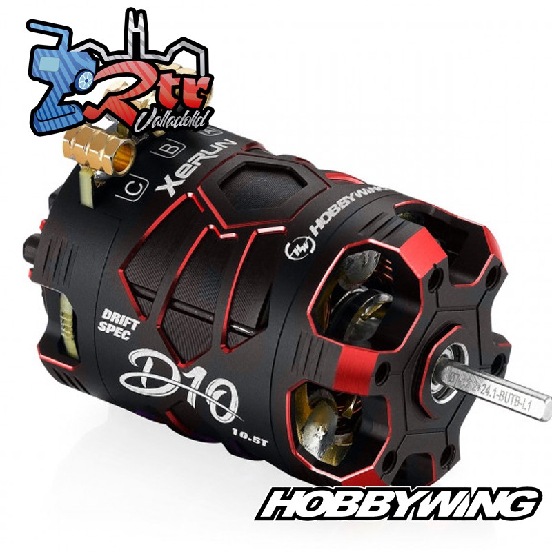 Motor Hobbywing Brushless Xerun D10 Drift 10.5T Sensores Rojo