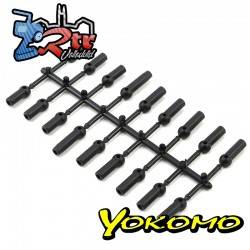 Rotulas de plástico de extremo de varilla Yokomo negro