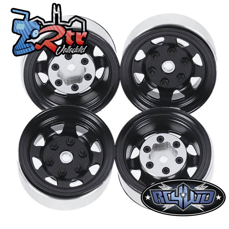 Llantas Rc4wd 1.55 Stock acero Stampedo Negro 4 Unidades