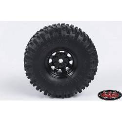 Llantas Rc4wd 1.55 Stock acero Stampado Negro 4 Unidades
