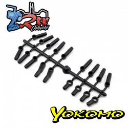 Rotulas de plástico de extremo de varilla Yokomo negro
