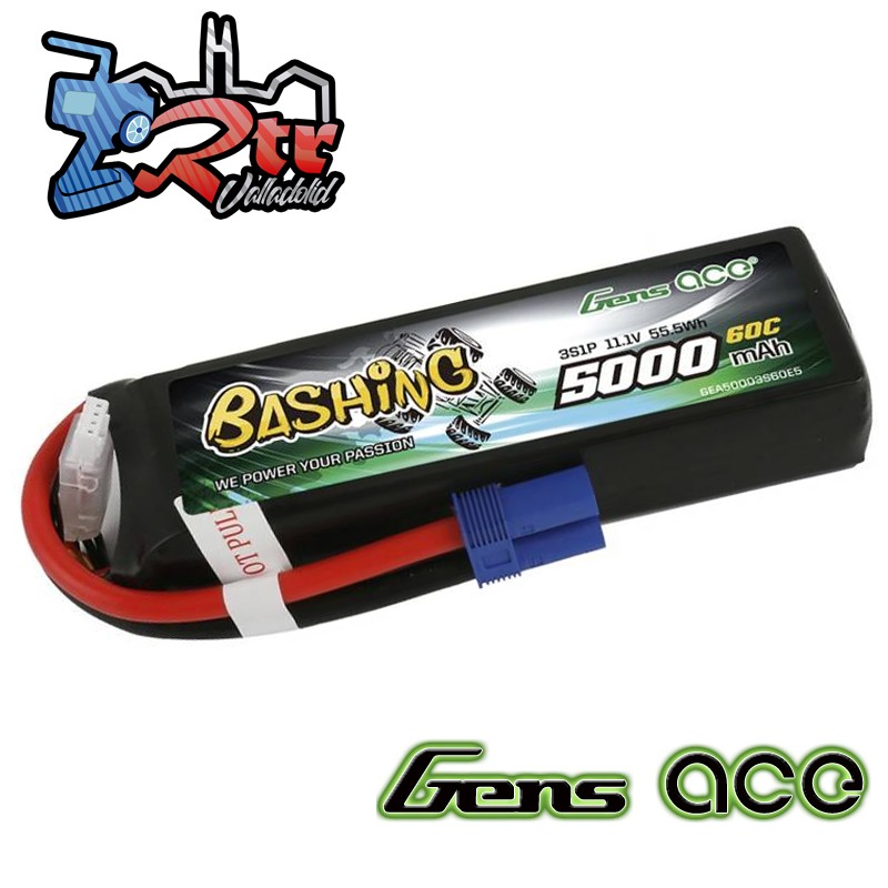 Batería Lipo Bashing 5000mAh 11,1V 3S1P 60C EC5 GensAce
