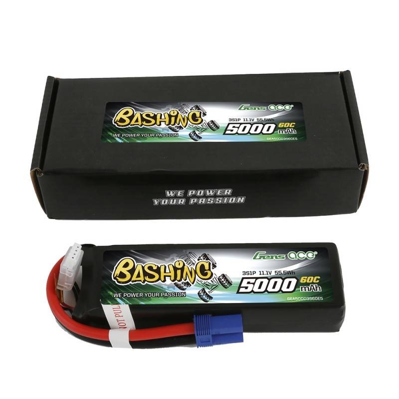 Batería Lipo Bashing 5000mAh 11,1V 3S1P 60C EC5 GensAce