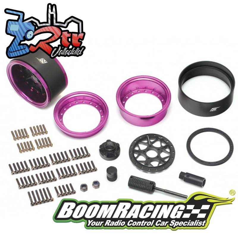 Llantas BoomRacing ProBuild™ 1.9 LGB Ajustable Offset Aluminio 2 Unidades Purpura/Negro